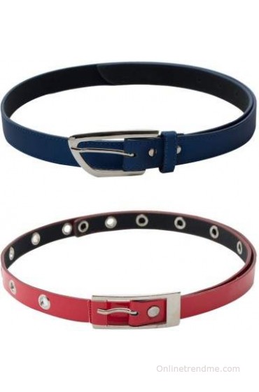 SkyWays Women Casual Red, Blue Artificial Leather Belt(Red, Blue